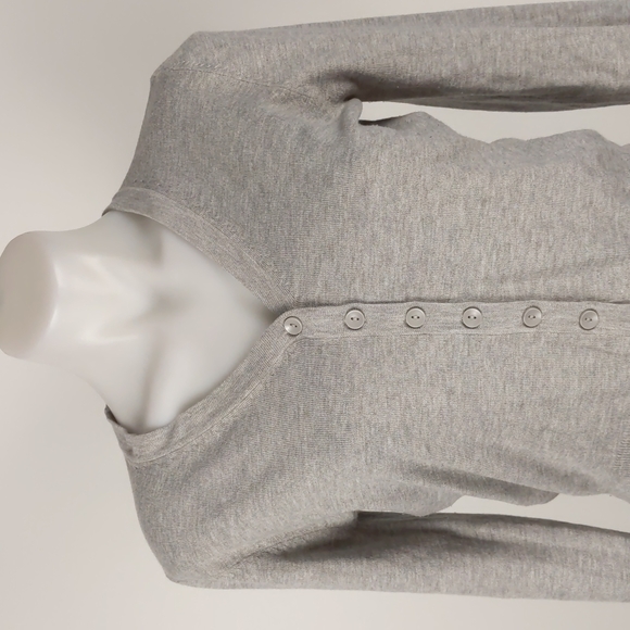 Cotton On Women's Cardigan Size Large Grey Long Sleeve V-Neck Button-up Fitted - Picture 3 of 12